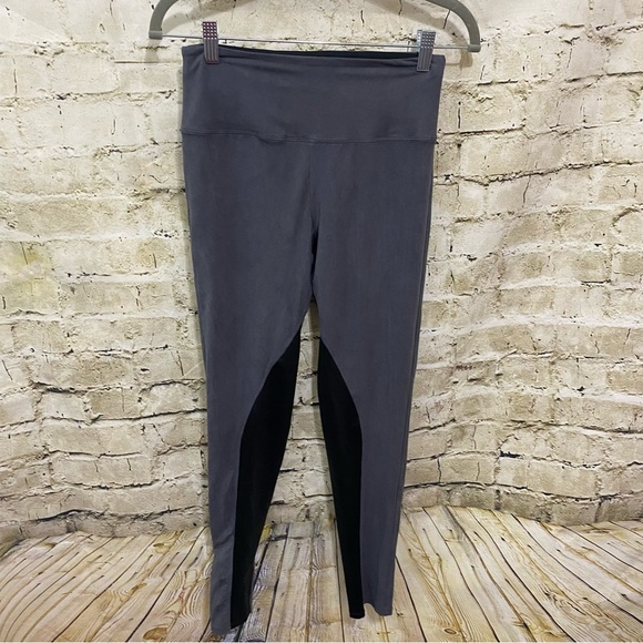 SPANX Star Ready To Wow Riding Gray Black Ankle Leggings Waist Pull On - Picture 1 of 5